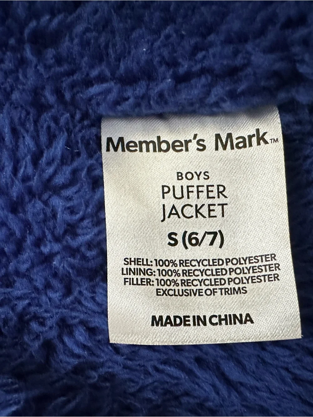 Children’s Royal Blue Hooded Puffer Jacket (Removable Hood)